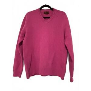 Tasso Elba pink wool, cashmere blend‎ V neck sweater sz L #1649